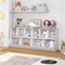 Costway 5-Cubby Kids Toy Storage Organizer Wooden Bookshelf Display Cabinet Natural/White
